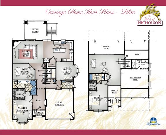 Lilac Floor Plans - Fields of Nicholson - Carriage Homes